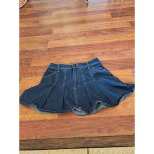 Project Indigo Size 9 Pleated Denim Skirt